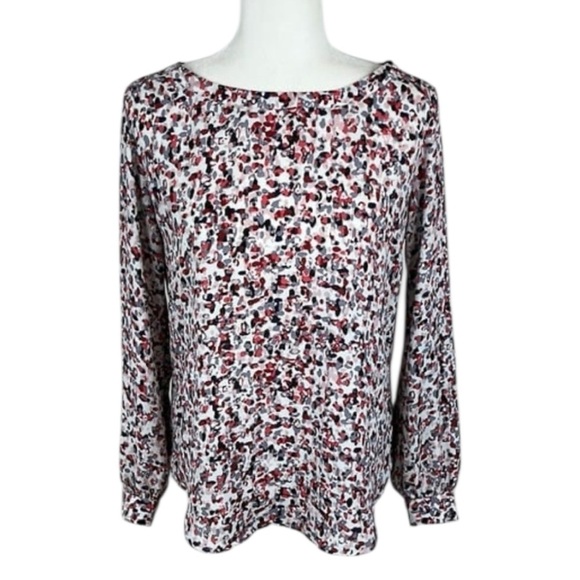 Loft Multicolored Long Sleeve Blouse Size XS - Picture 1 of 8